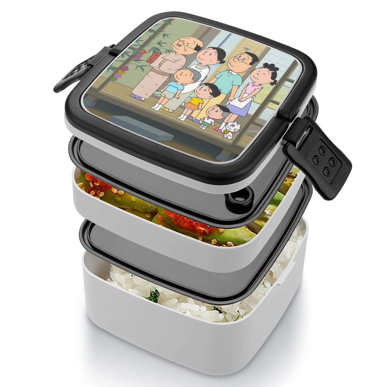 Amazon.co.jp: サザエさん 弁当箱 ランチボックス 二段 抗菌 お弁当箱