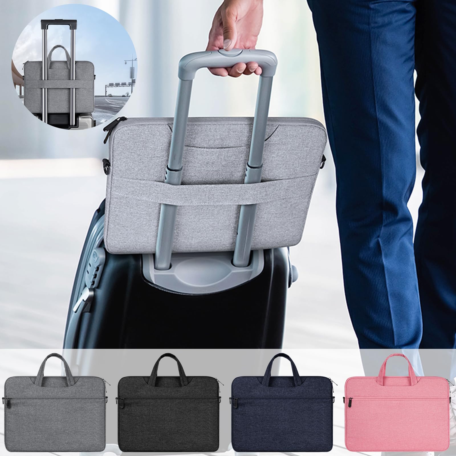 Funda de transporte para portátil con correa para el hombro para portátiles de 13 a 13.9 pulgadas, protector acolchado de felpa, funda ligera