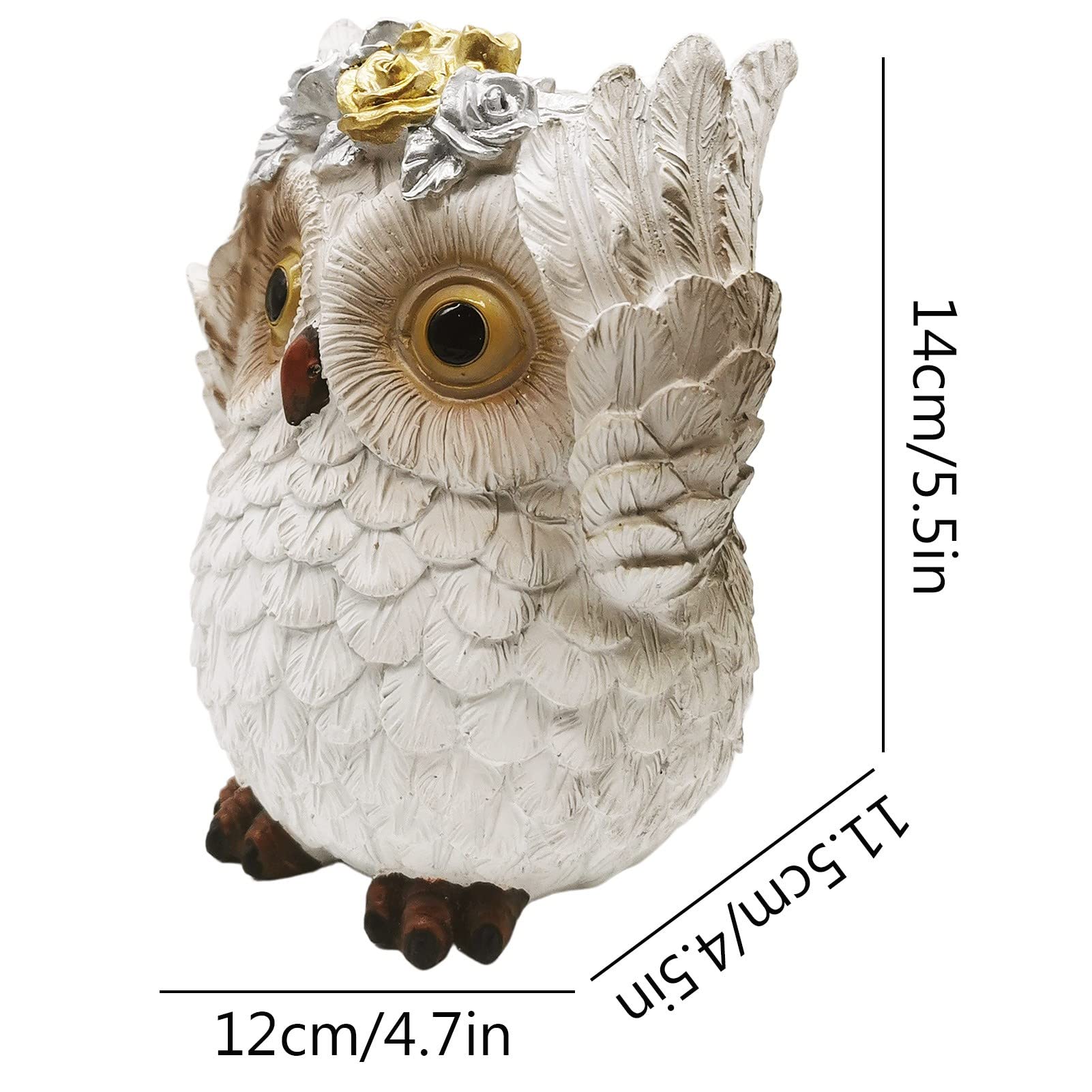 Amazon.co.jp: フクロウの樹脂像 3匹のフクロウの創造的なオーナメント