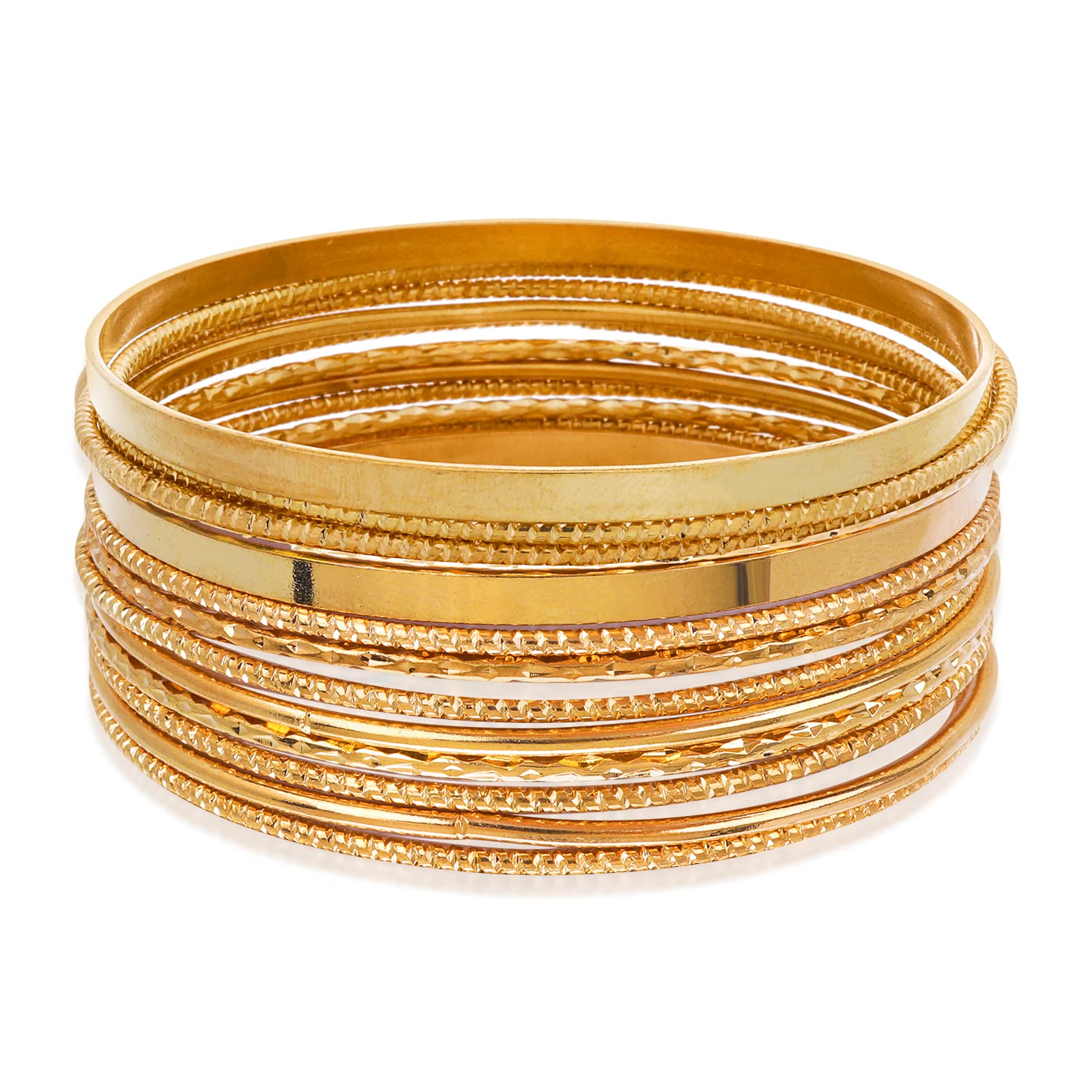 Wiwpar – Set Di Braccialetti Bohémien A Strati, Perline E Maglia Aperta, Regolabili, Color Oro, Donna