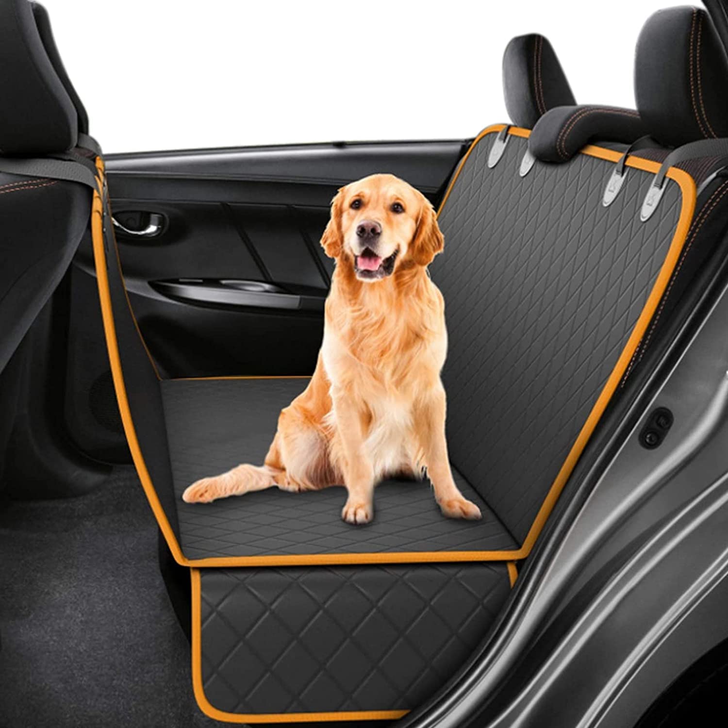 PETITUDE Dog car seat Cover, Waterproof and Scratch-Resistant Heavy-Duty pet seat Cover for car Rear Seats, car seat Protector Durable Car Seat Cover for Pets-Orange (B0BWRXH463) Amazon Price History, Amazon Price Tracker