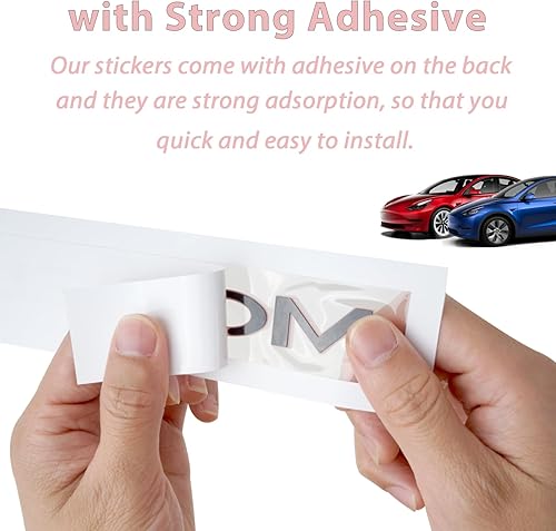 Miniatura 4 de Calcomanía de modelo Y rosa compatible con Tesla Model Y (2020-2023), decoración gráfica de tronco, calcomanías exteriores, calcomanías brillantes