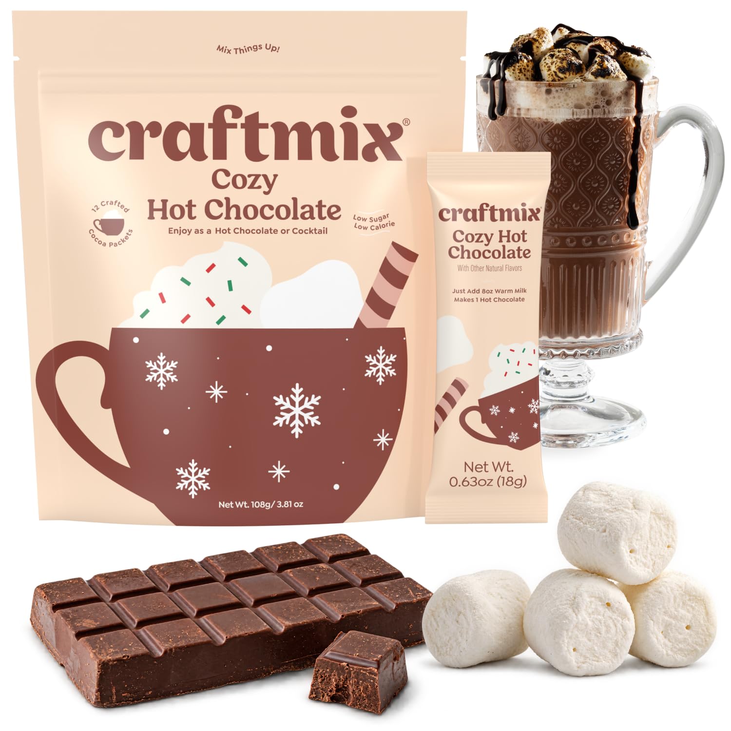 Amazon.com : Craftmix Cozy Hot Chocolate Mix, Instant Hot Cocoa