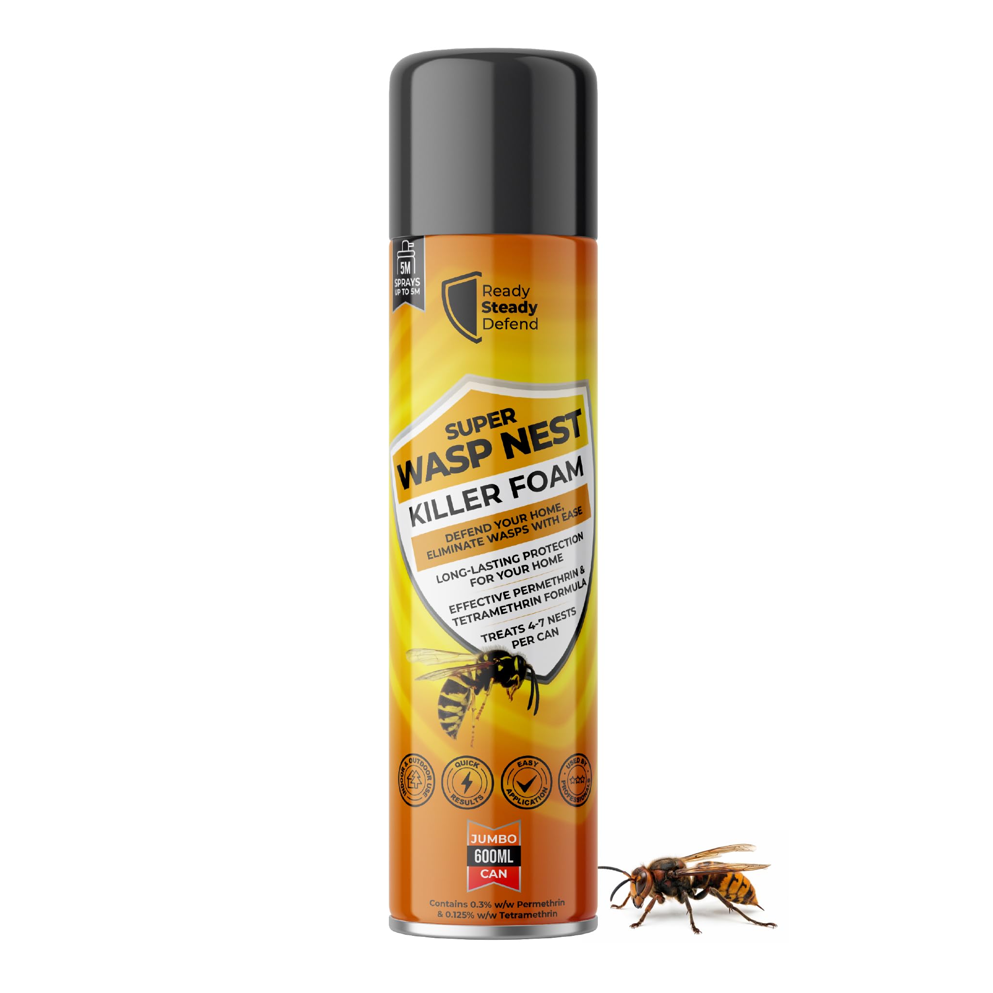 Wasp Nest Killer Foam | Jumbo Size Bottle | Sprays from 5M Away | Treats Upto 7 Nests-image-11