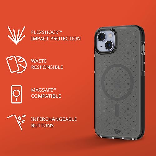 Miniatura 3 de Tech21 Evo Check - Funda para iPhone 15 Plus, compatible con MagSafe, funda de protección contra impactos, color ahumado/negro