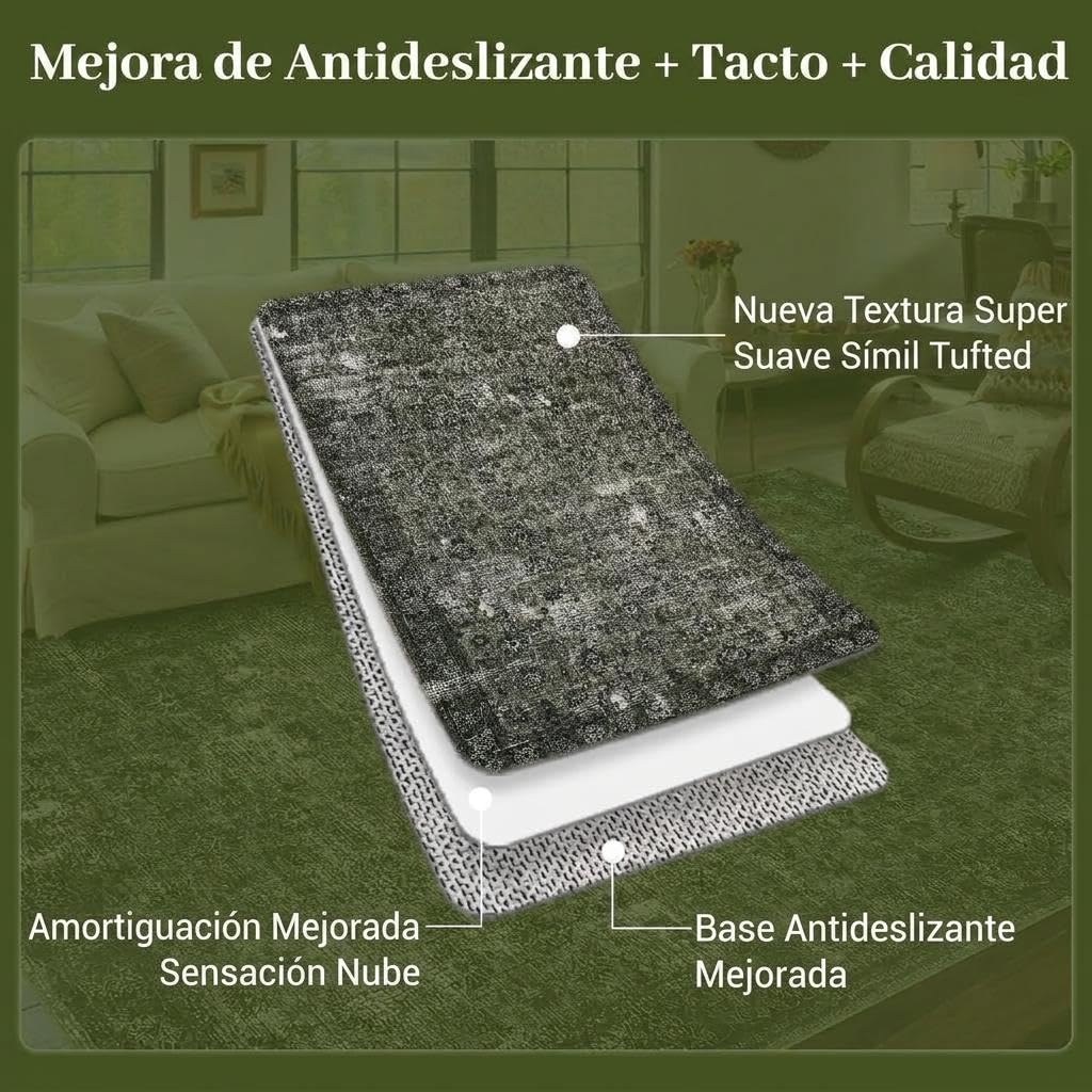 Garvee Alfombra Salon Persa Vintage Lavable 200x290cm Dormitorio Sala