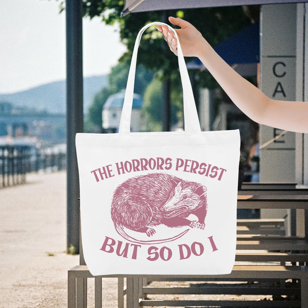 Opossum Dog Sloth Gifts Canvas Tote Bag, Reusable Grocery Shopping Bags Animal Lover Gift for Women Girls birthday image 3