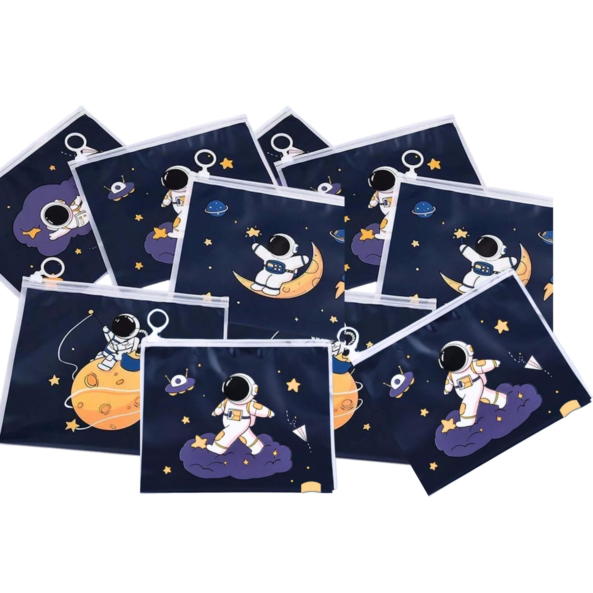 Birthday Popper Space-Themed Zipper Pouches – Set of 20 as Return Gift – 21 x 17 cm Semi-Transparent Stationery Pouch – Ideal for Birthday Parties, School Supplies & Storage-image-17