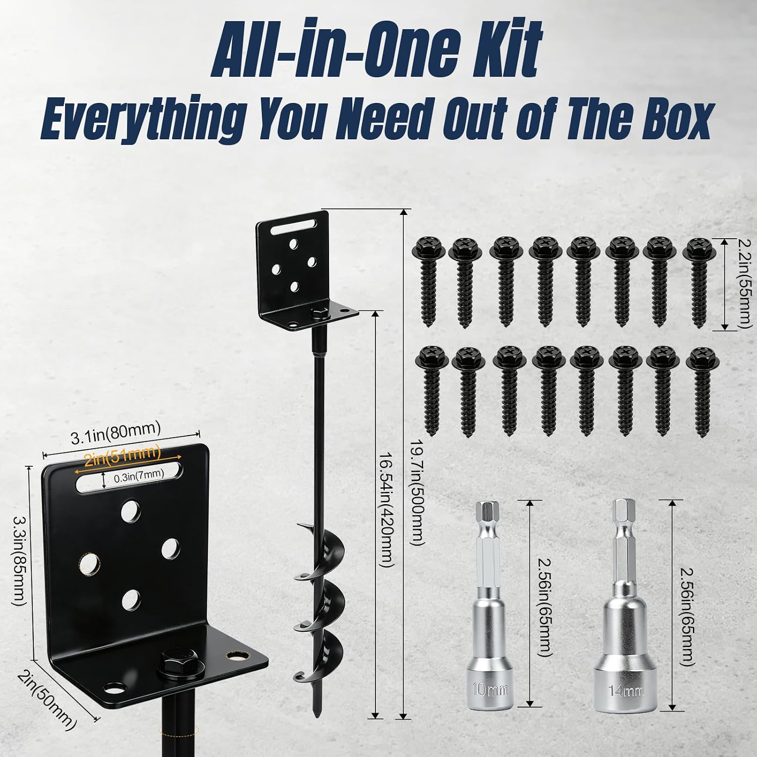 Ground Anchors Screw in Shed Anchor 4 Pack with L Bracket