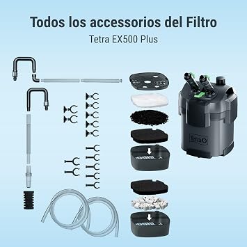 Tetra Aquarium External Filter EX 500 Plus - Powerful Filter for Aquariums up to 100 L, Creates Crystal Clear Fish-Friendly Water