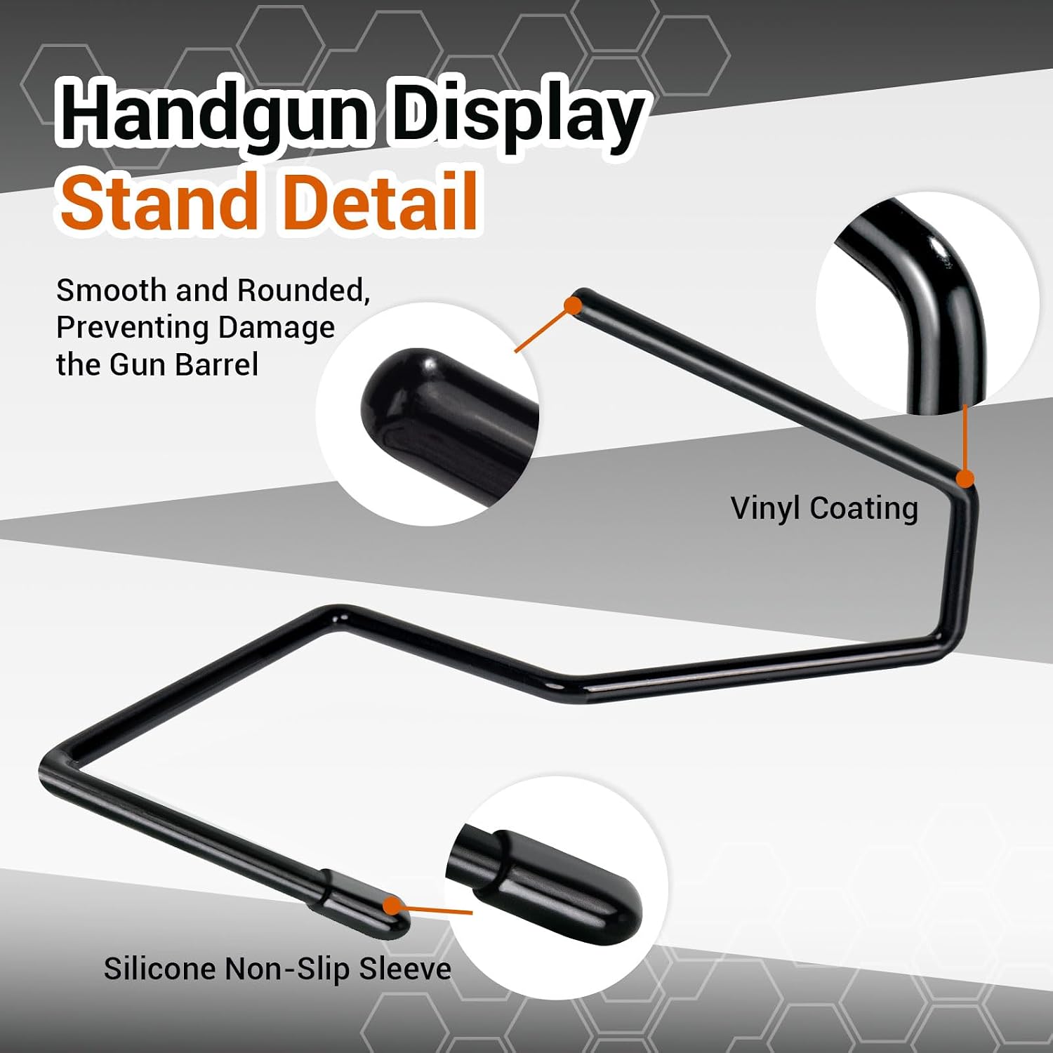 10 Pack Pistol Display Stand,Handgun Holder for Most Pistols | Non-Slip Metal Handgun Stand with Protective Coating, Space-Saving Pistols Holder for Gun Safe Cabinets , Ideal Gift for Men