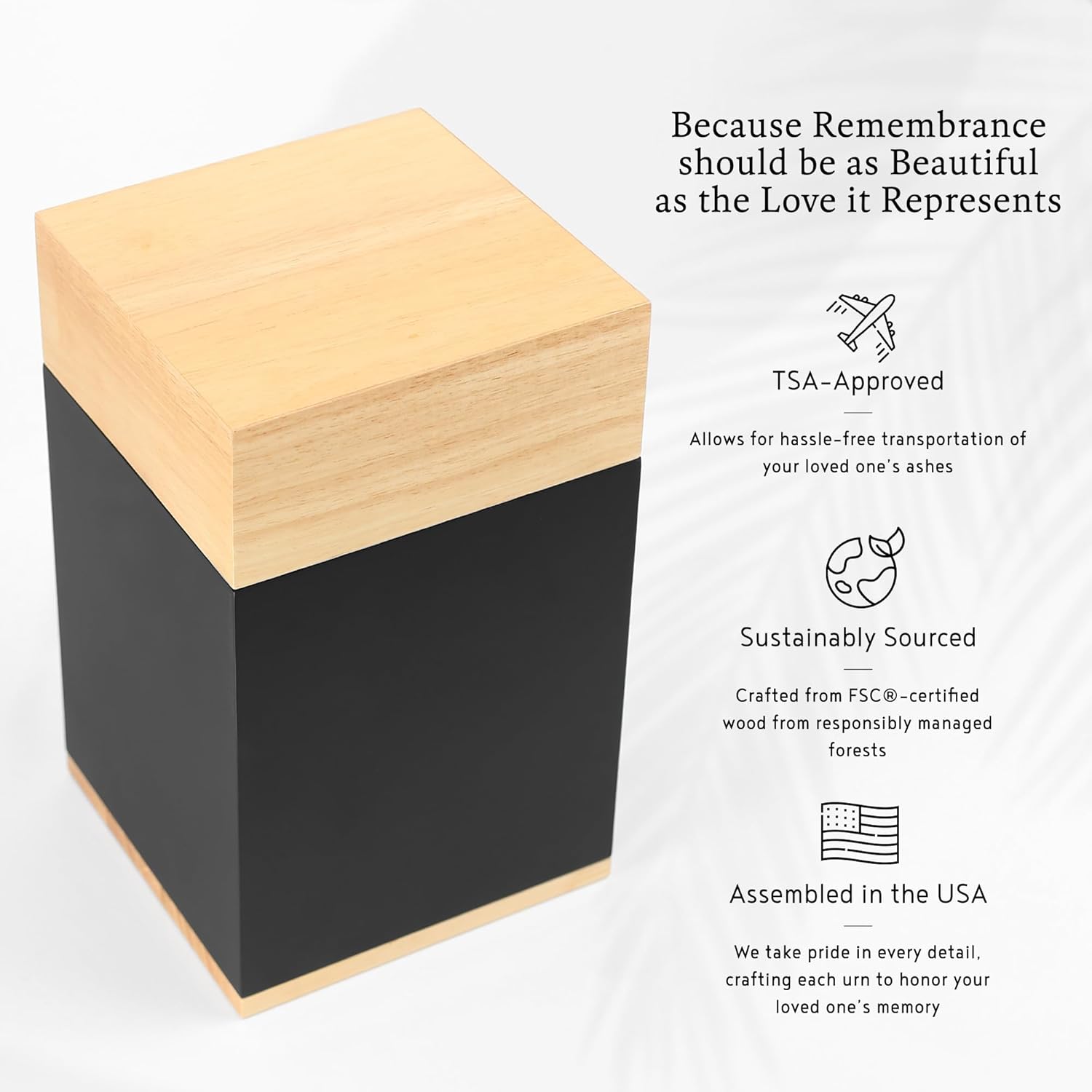 Timeless Maple Wood Urn for Ashes Adult Male & Female – Handcrafted Cremation Urn for Human Ashes – Keepsake Box & Memorial Ashes Keepsake - Large Urns for Ashes for Women – Pet Urns for Dogs - Image 3