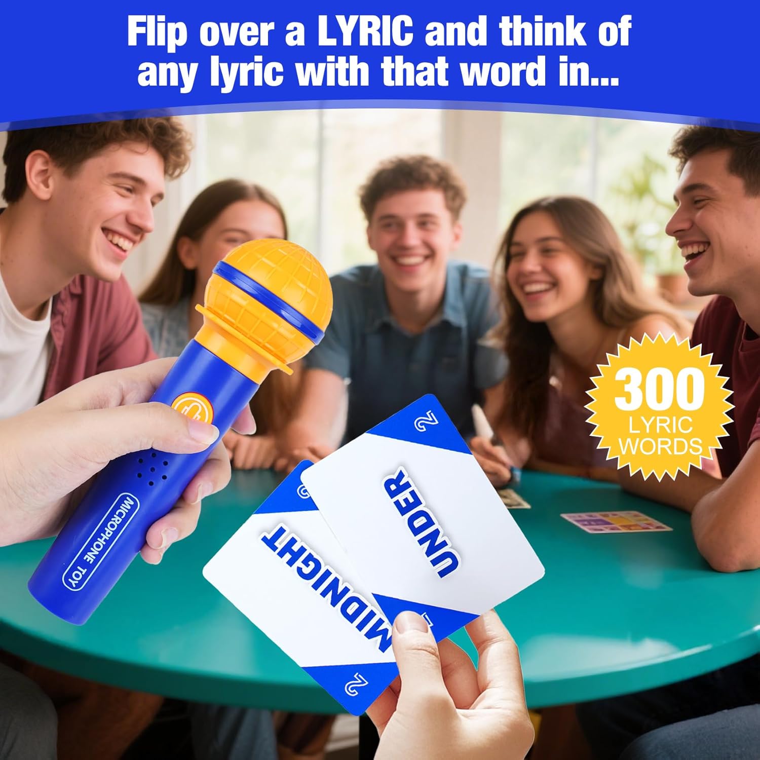 ATG Mic Karaoke Party Game - Real Mic - Hilarious Singing Challenge for Families & Friends with 260 Song Lyrics - Perfect for Games Nights & Birthday Parties 8 Years Old (2-10 Players)