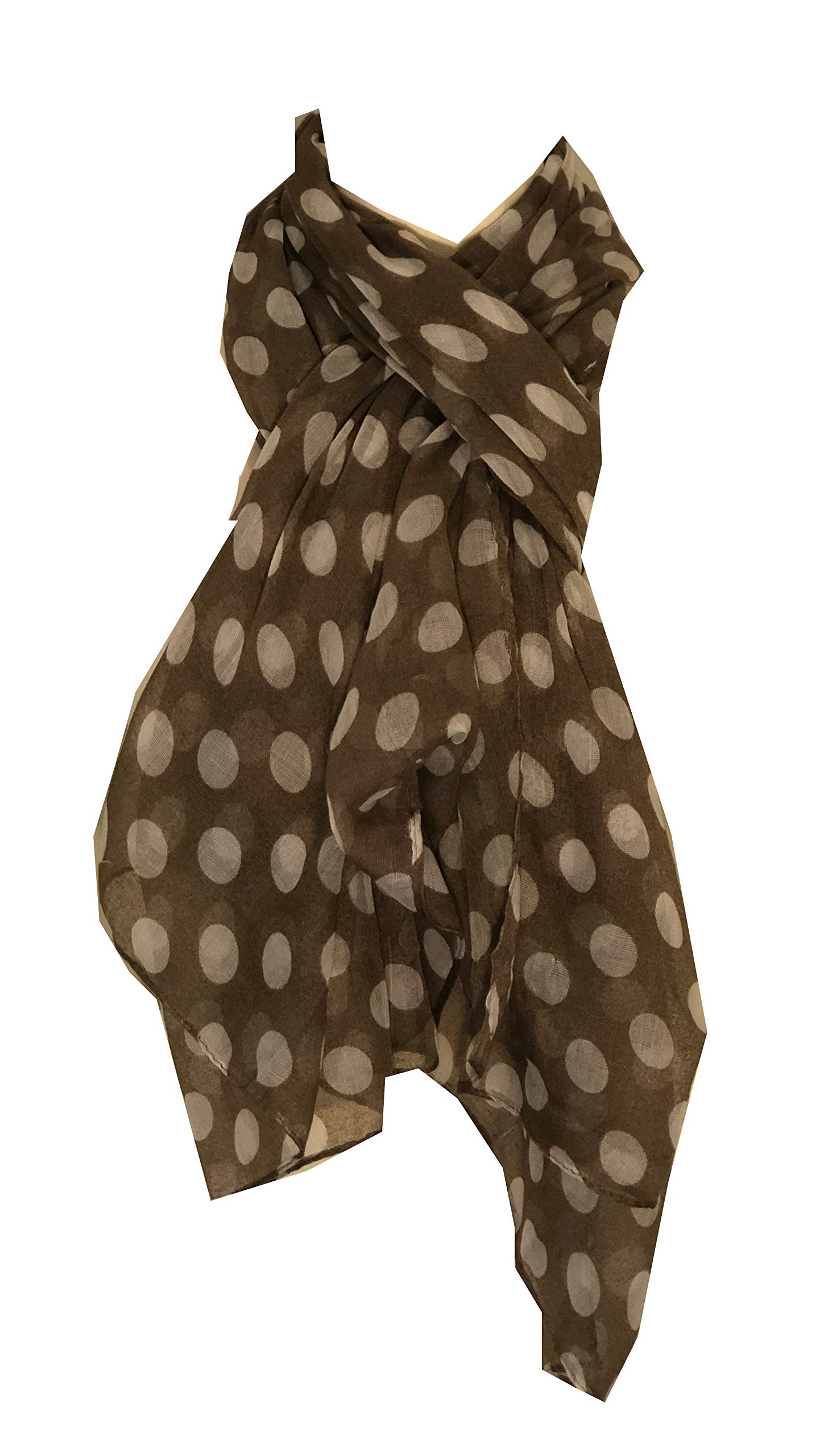 Pamper Yourself Now Dark Brown with White Big spot Scarf/wrap