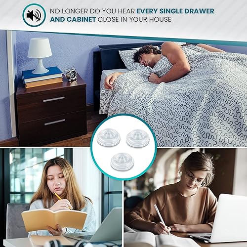 Miniatura 5 de Parachoques para gabinete, 200 piezas de almohadillas adhesivas 3M de cierre suave, parachoques de goma autoadhesivos, amortiguadores de sonido,