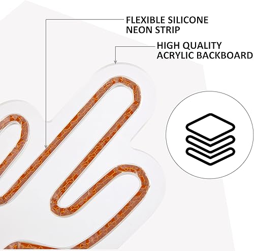 Miniatura 4 de EASETIME Letrero de neón de cactus verde para decoración de habitación de niños, letrero de luz LED, decoración de pared para dormitorio,