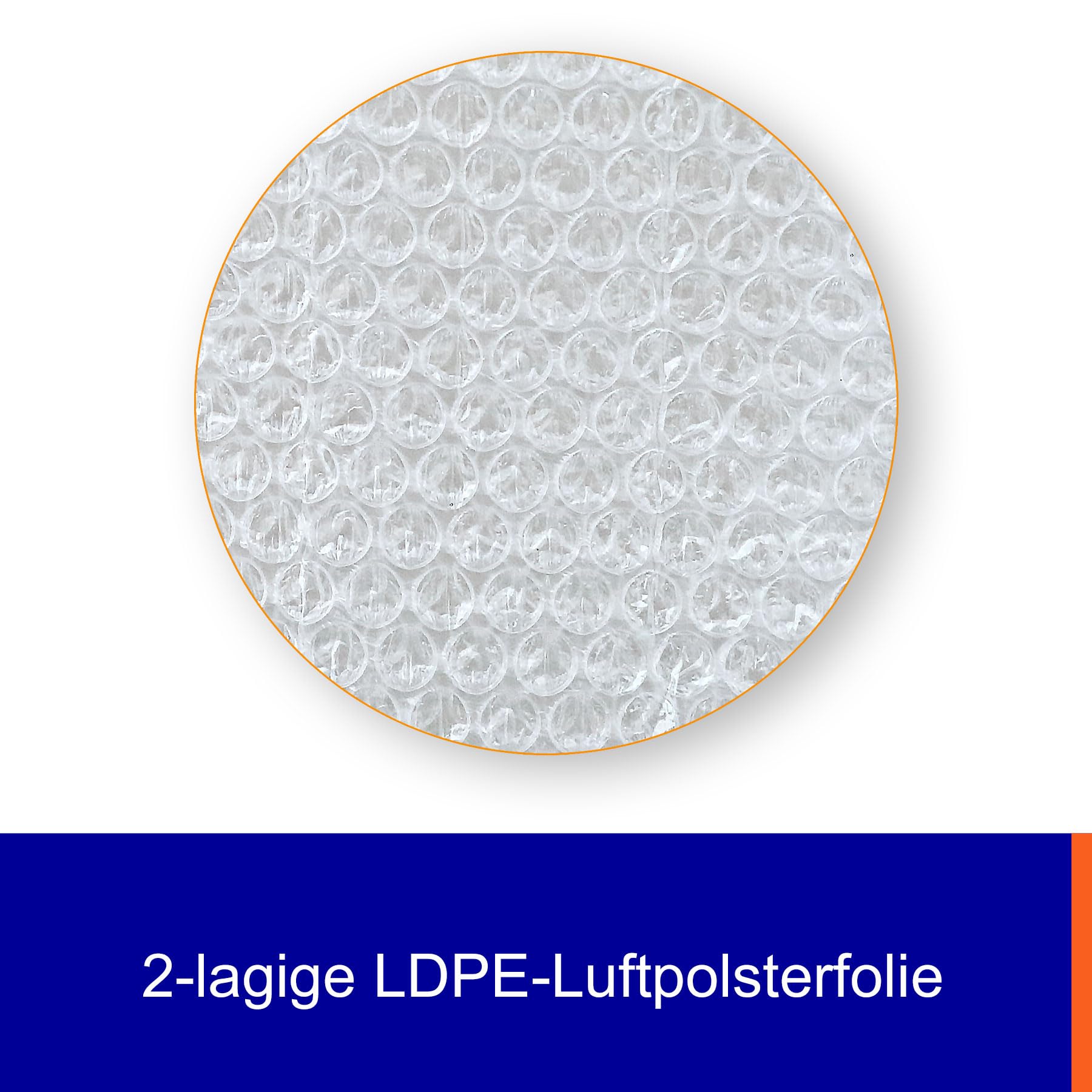 Schlauchluftpolsterfolie stark 80 µm | 250mm×50m | kleingenoppt | Luftpolsterfolie Schlauch | flexibler + effektiver Polsterschutz | recyclingfähig