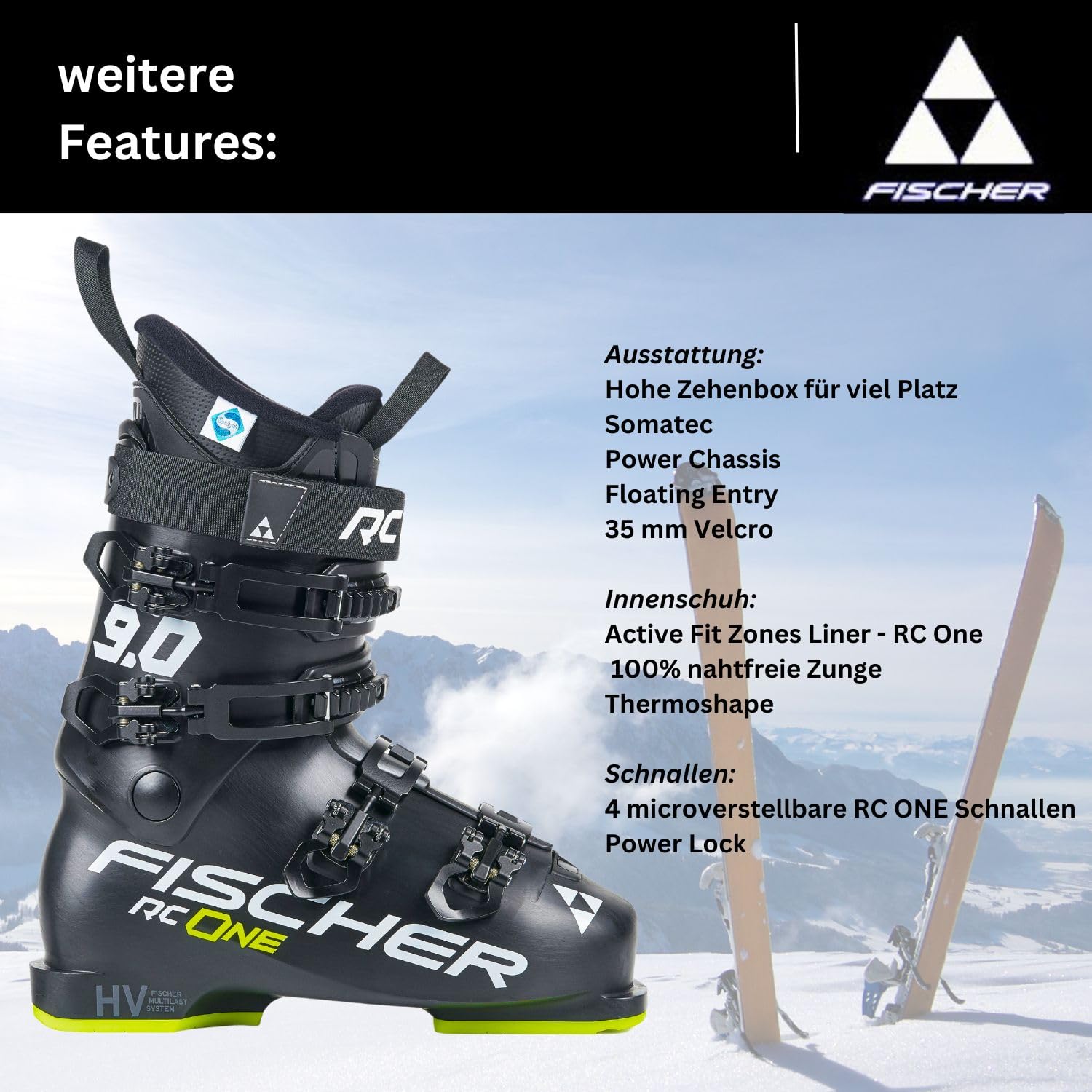 Amazon.com : Fischer RC One 9.0 Men's Ski Boots, Mondo Point