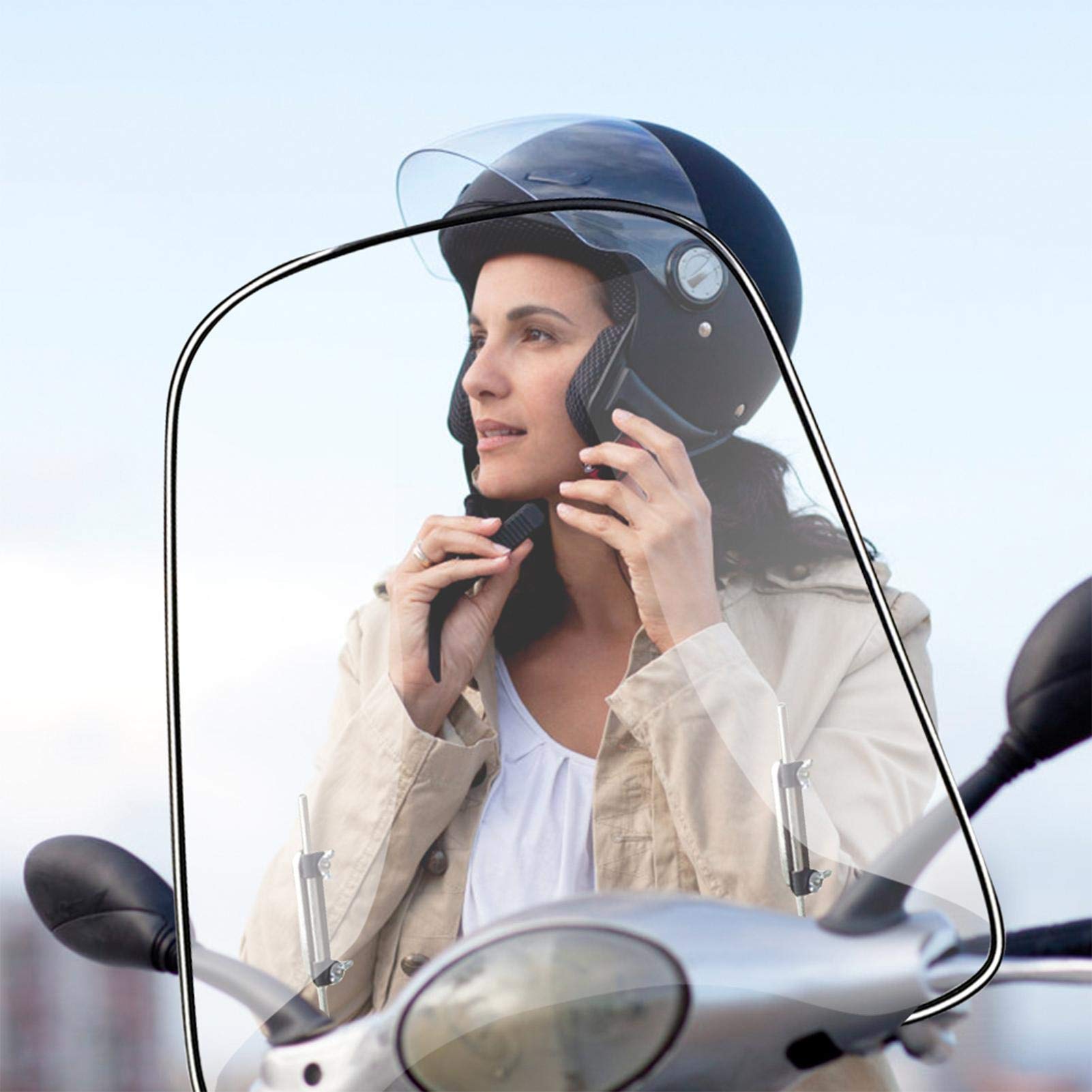 Parabrezza moto universale in policarbonato (PC), infrangibile, adatto per moto, auto elettriche, scooter