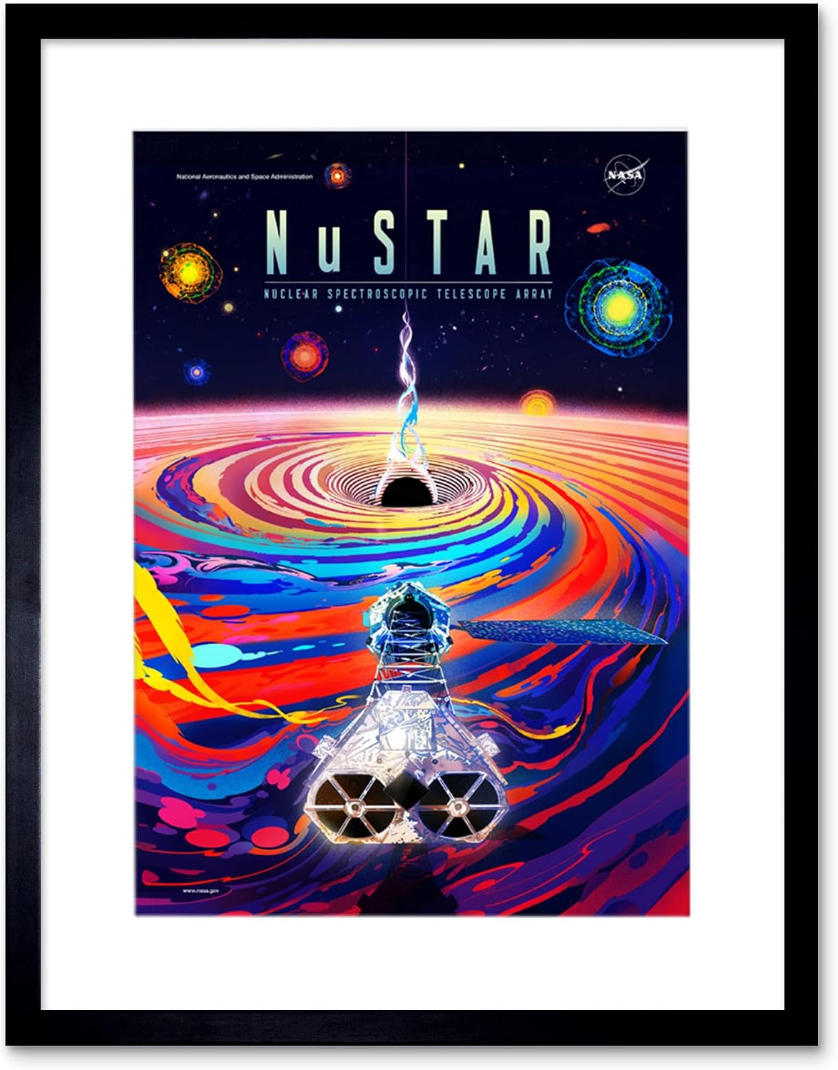 Artery8 NASA Exoplanet Travel Bureau Nuclear Spectroscopic Telescope Array NuSTAR Poster Artwork Framed Wall Art Print 12X16 Inch