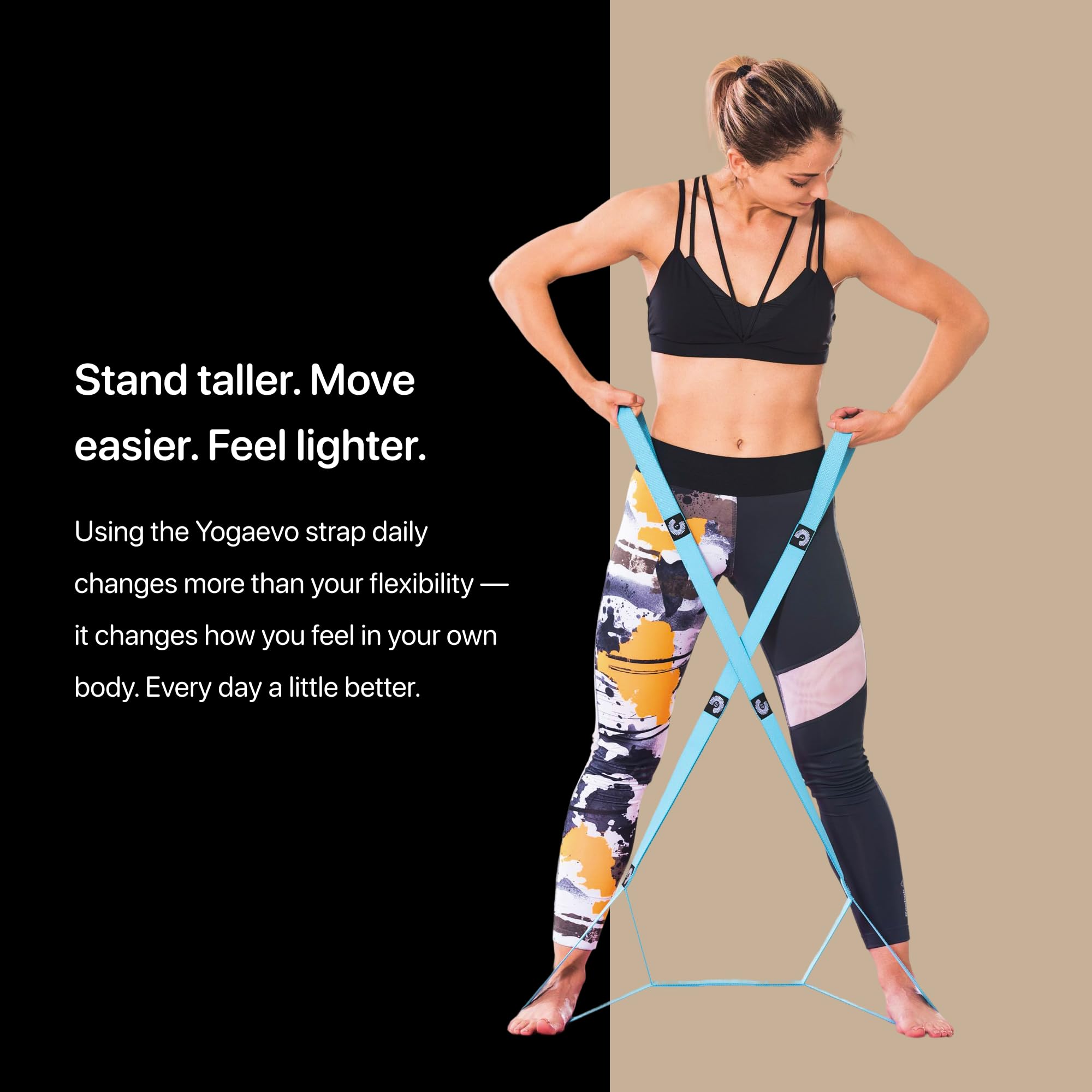 Banda de ejercicio con bucles para terapia física, yoga, ejercicio y flexibilidad, banda elástica de fitness + instrucciones de ejercicio y bolsa de transporte (azul elástico)