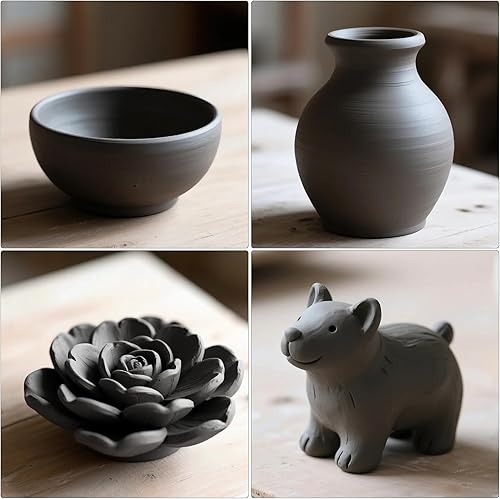 Miniatura 7 de VIBRATITE Arcilla natural seca al aire a granel, 10 libras de arcilla de cerámica para modelado multiusos para principiantes y profesionales (gris