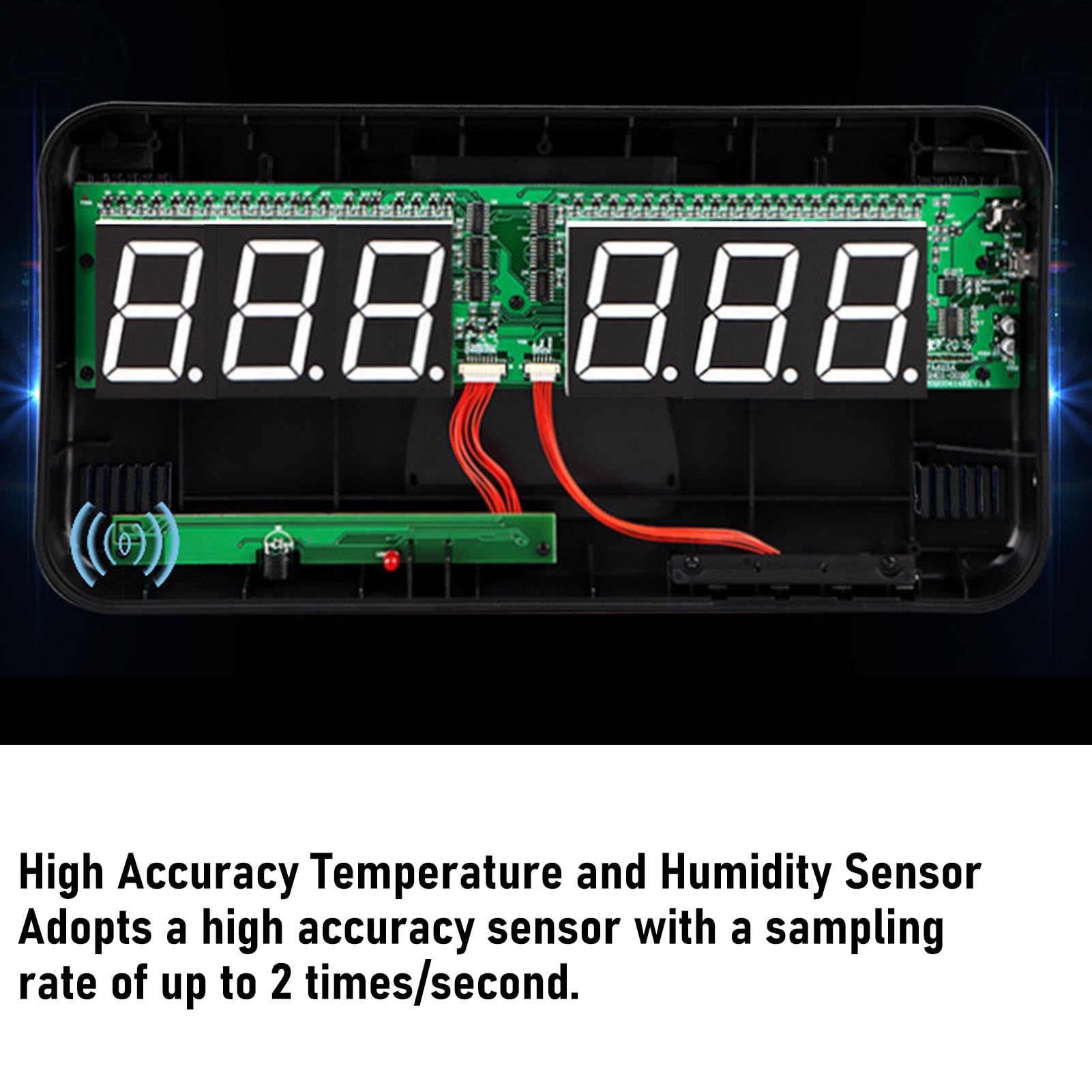 Pyhodi Hygrometer -Thermometer, 13 -Zoll -LED -Display Außerhalb des Gewächshaus -Thermometers mit Alarmen und Indikatoren, 5m Sondentemperatur und Feuchtigkeitsmonitor mit