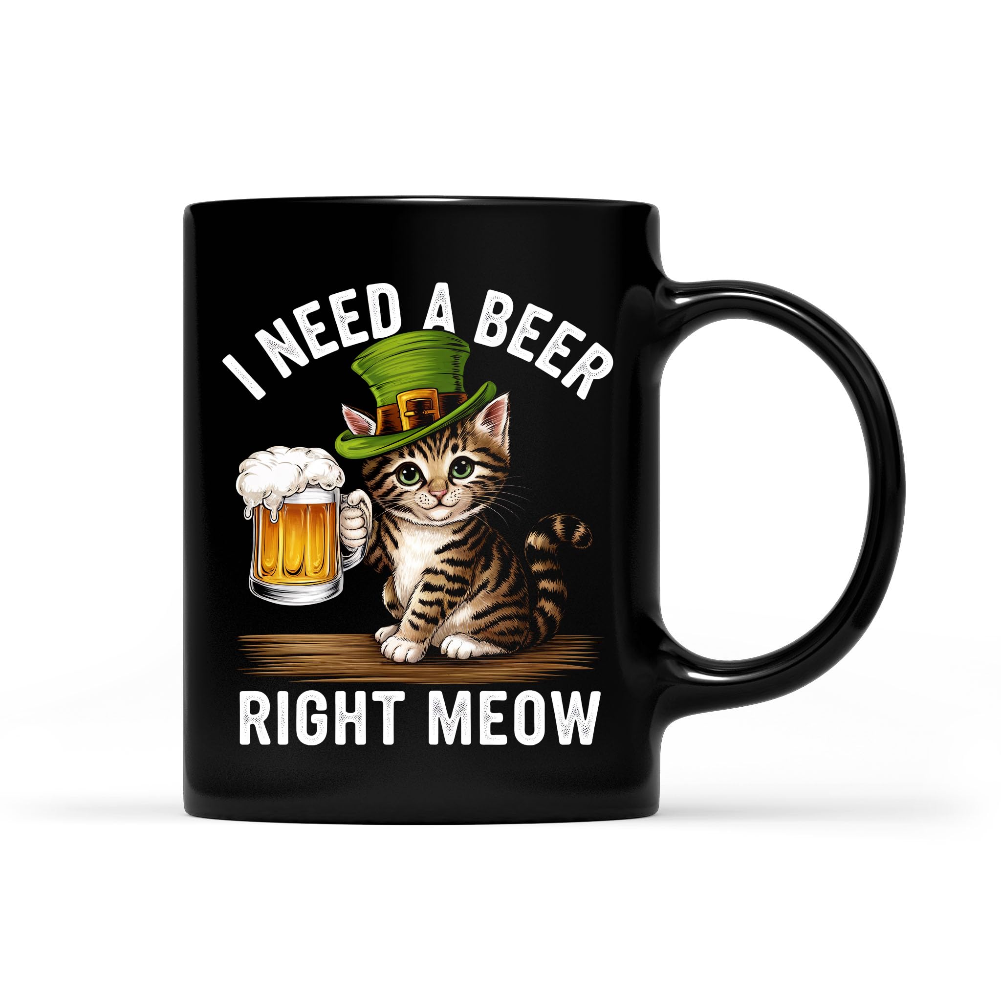 Nazenpod Funny Irish Beer Cat St Patricks Day Drinking With Hat Coffee Mug, Ceramic Mugs 11oz - 15oz