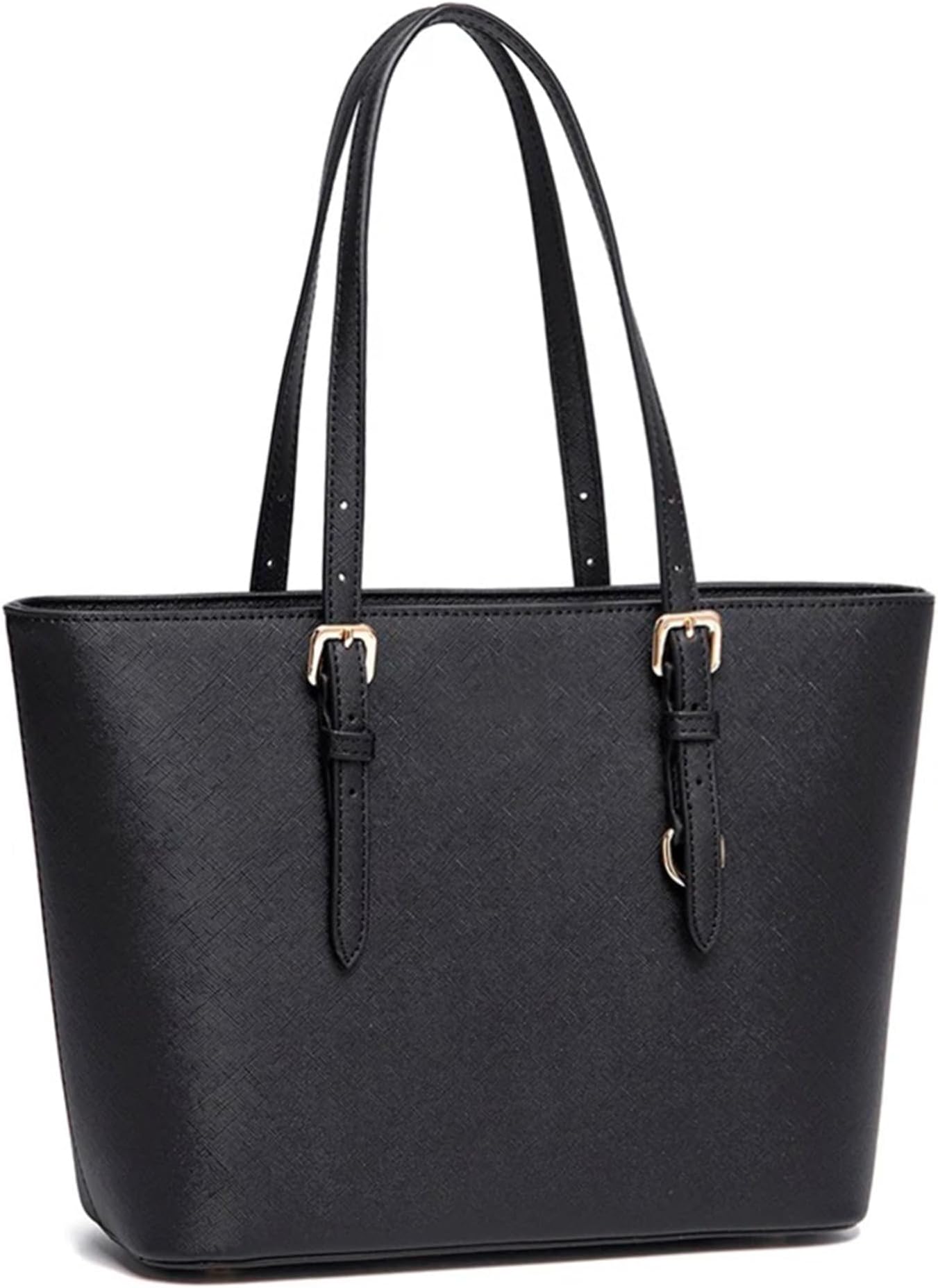 Women's Large Faux Leather Shoulder Tote Bag with Zip