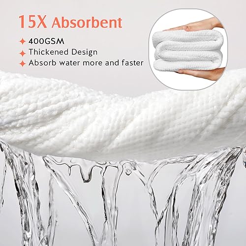 Miniatura 2 de YFONG Paquete de 2 toallas de microfibra para el cabello para mujeres, turbante de secado rápido súper absorbente para todos los estilos de cabello,
