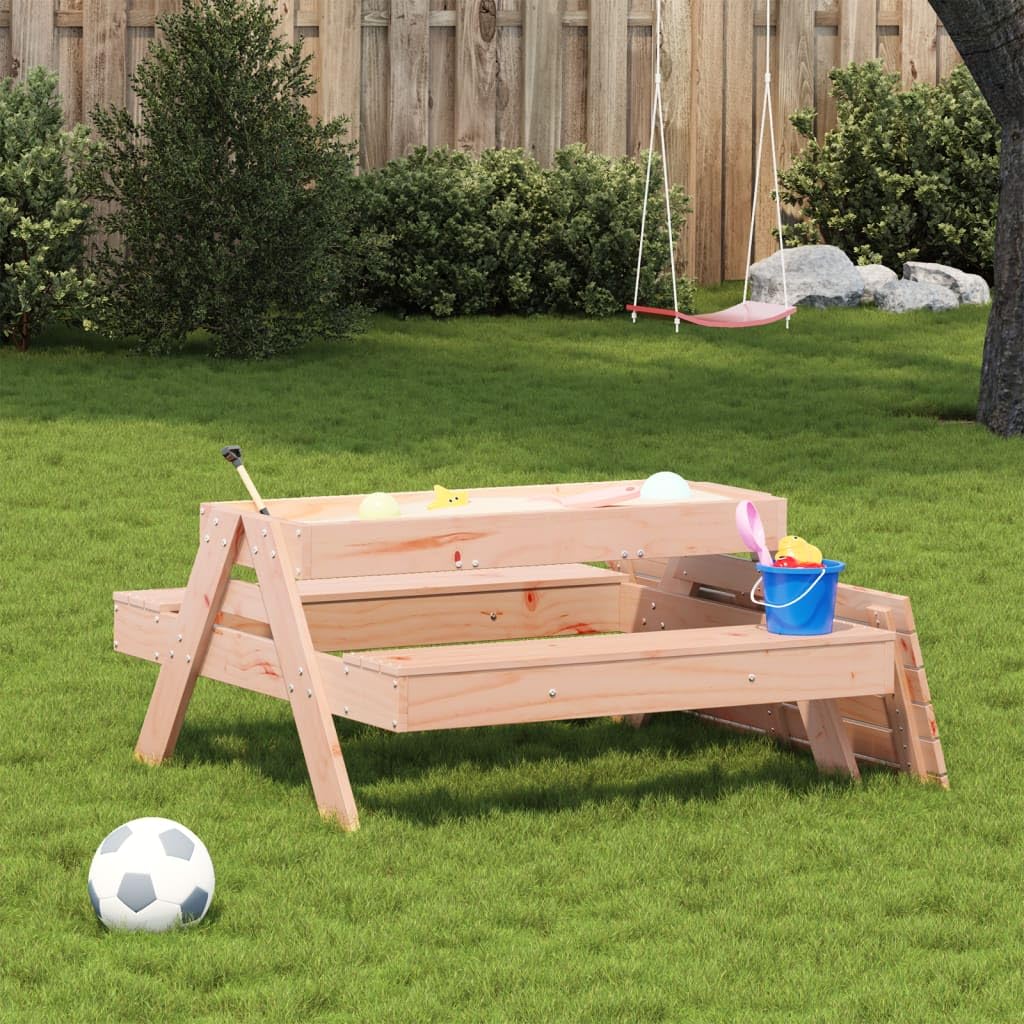 Mobili da esterno, tavoli da esterno Tavolo da picnic con sabbiera per bambini in legno massello Douglas in legno massello