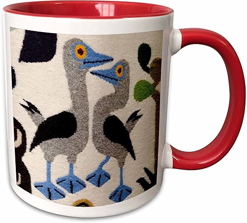 Miniatura 11 de 3dRose Ecuador Quito Otavalo Artesanía Mercado Bordado Textil Manta Textil Taza de Dos Tonos, 11 oz, Azul