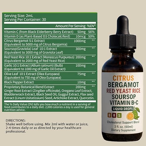 Miniatura 2 de Gotas líquidas de arroz de levadura roja y bergamota cítrica  Gotas de arroz de levadura roja RESONA, fórmula para reducir el colesterol con líquido