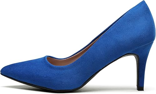 Miniatura 2 de DREAM PAIRS Zapatos de tacón alto de aguja para mujer, con punta cerrada, zapatos de vestir para bodas, trabajo, oficina, negocios, 3 pulgadas
