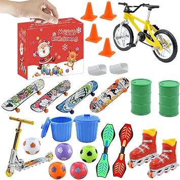 Finger Skateboards for Kids Set, Mini Skateboards Toys for Kids, Including Finger Skateboards, Finger Bike, Fingerboard Skate Park Skateboard Pack for Kids Gift