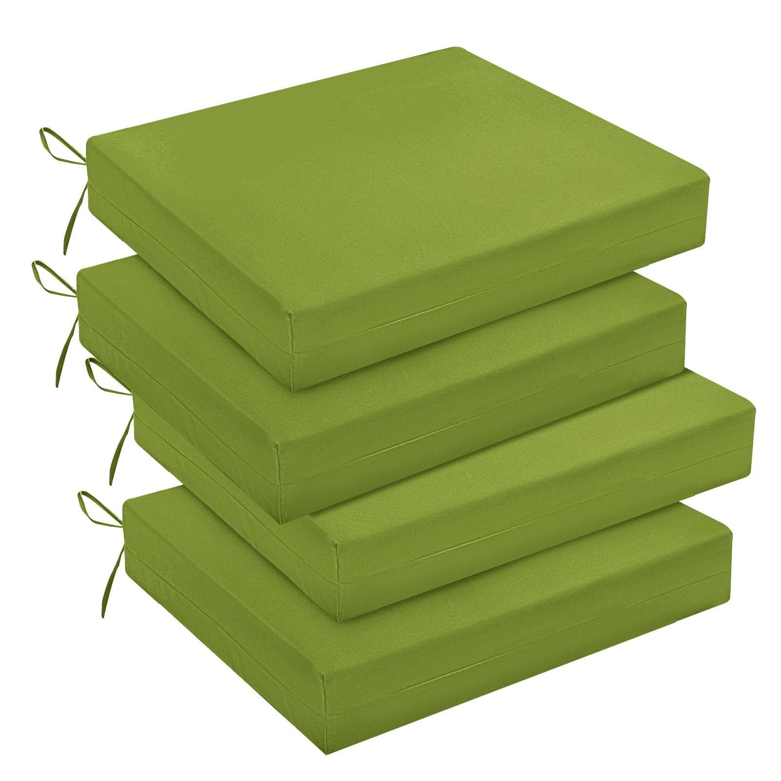 Photo 1 of downluxe Outdoor Chair Cushions Set of 4 for Patio Furniture, Water-Resistant Square Corner Patio Chair Cushions with Ties, High Density Foam Outdoor Seat Cushion, 18.5" X 16" X 3", Sage Green