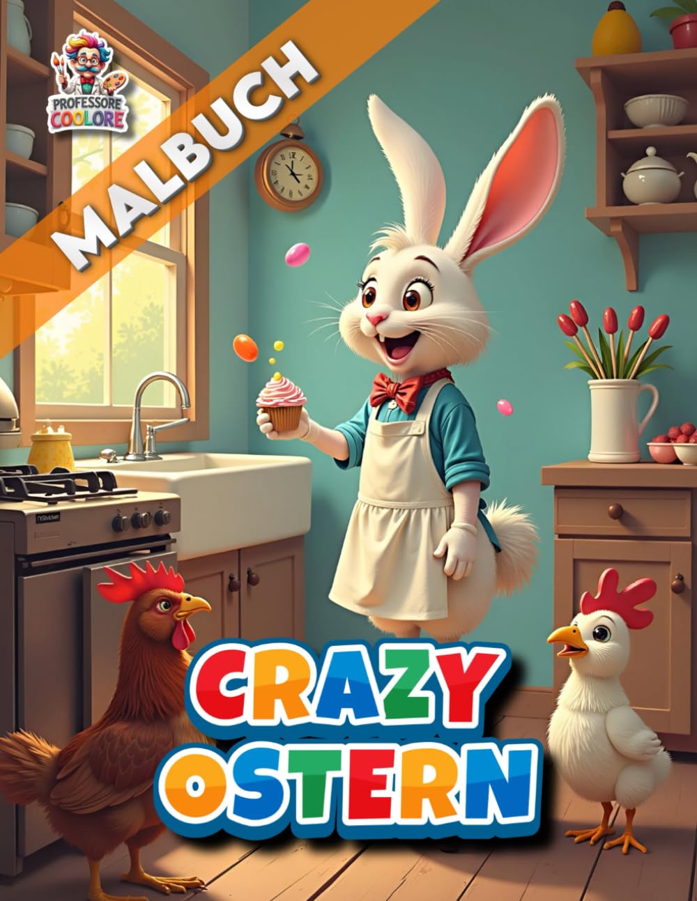 Crazy Ostern Malbuch: Ein witzig-verrücktes Oster-Malbuch für Kinder und Erwachsene