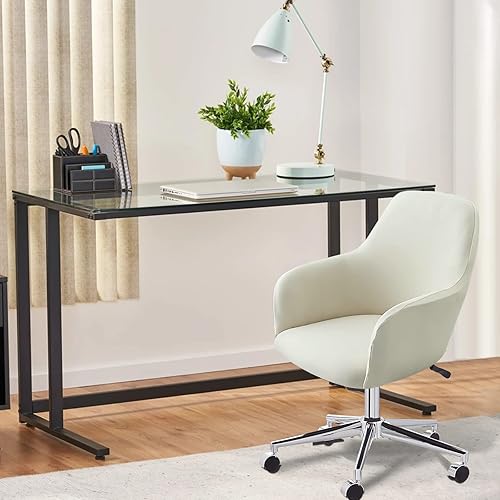 Miniatura 2 de Iauddy Funda giratoria para silla de comedor para oficina, silla de escritorio de oficina elástica con respaldo medio, protector de silla de brazo