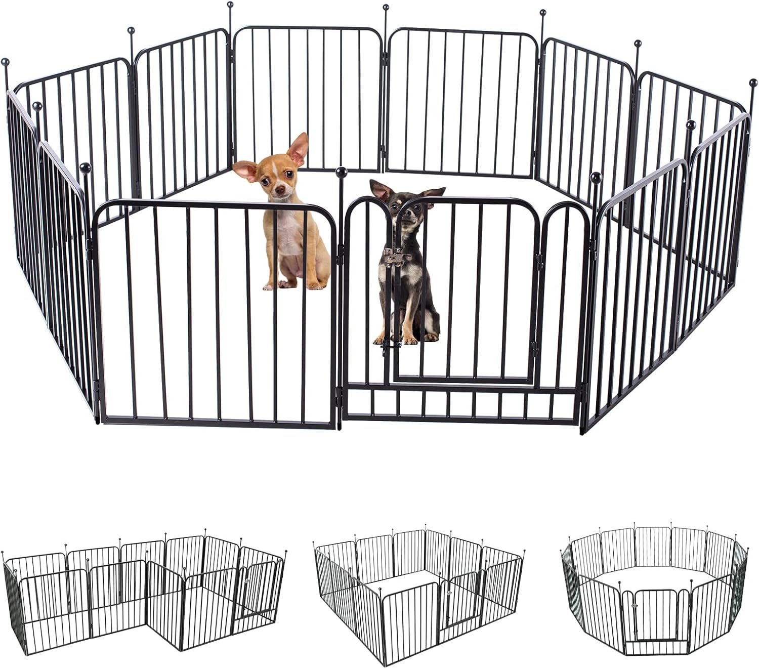 Ugguo 32" Dog Fence Puppy Pen Outdoor Pet Playpen Portable