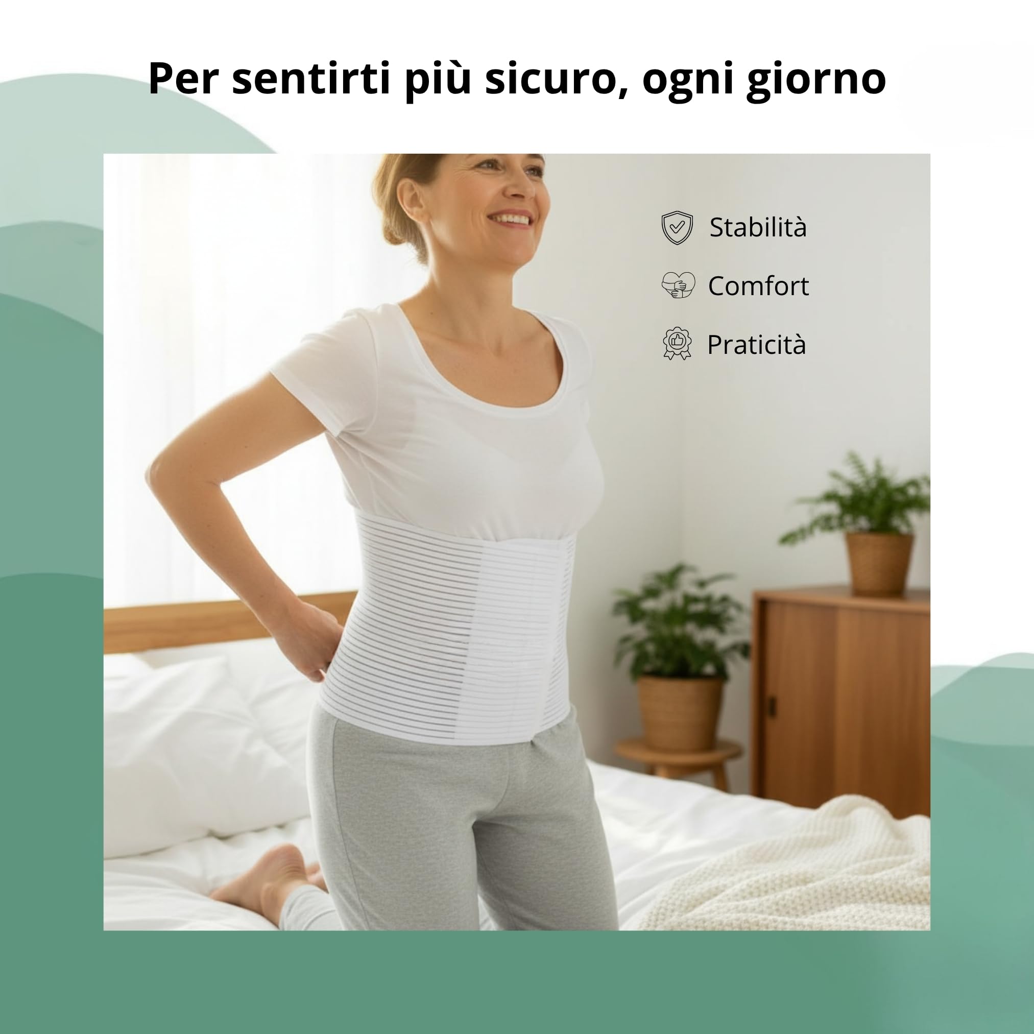Faja lumbar, soporte de espalda postoperatoria, faja de compresión para hombre, elástica, ortopédica y ajustable (blanco, 1)