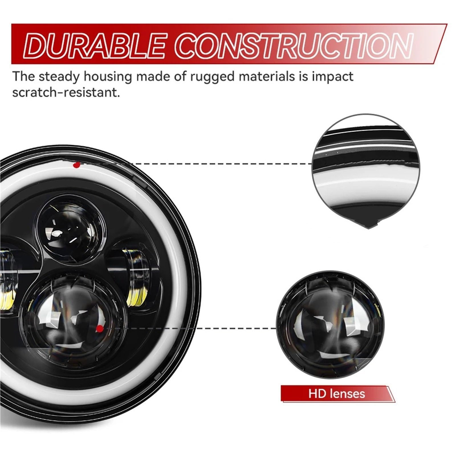 Bombilla Coche Para Patrol Y60 Para Hummer H1 H2 Bombilla para coche | Faro LED DRL De 7 Pulgadas