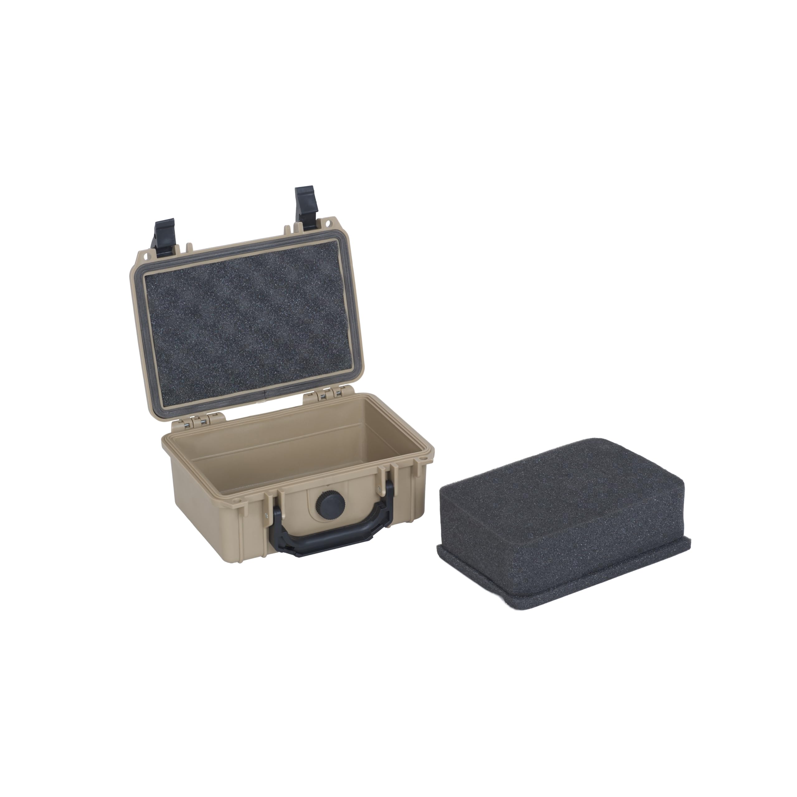 MEIJIA Étui rigide étanche, étui pour appareil photo avec mousse personnalisable, convient pour appareil photo, drones, objectifs, 20,62x16,66x9,04 cm, Beige sable, 8.12x6.56x3.56inches