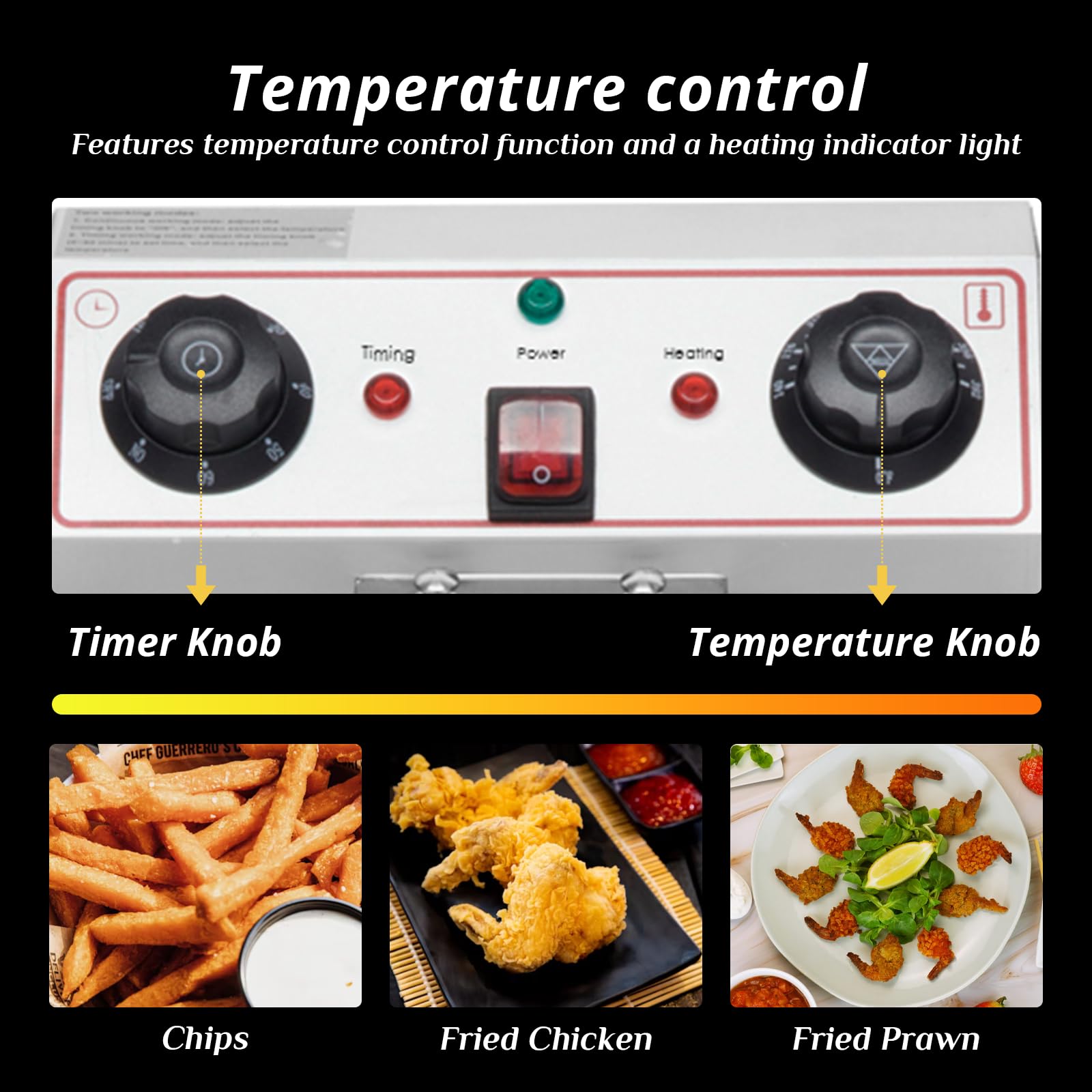 Winado Freidora eléctrica de 24.9 cuartos de galón de capacidad con control de tiempo y filtración de aceite, freidoras de doble tanque con drenaje y control de temperatura, cestas y tapas, para hogar