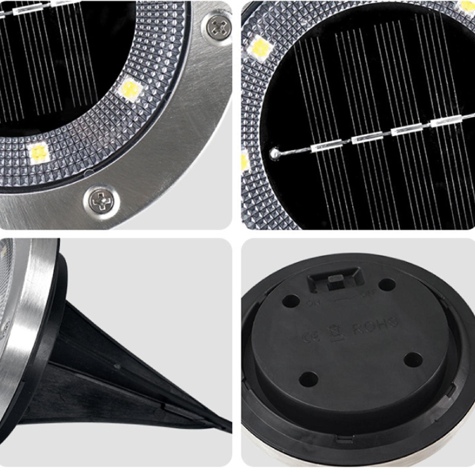 Spot Solaire Jardin Lumière Solaire Extérieur, Lampe Solaire Pour Jardin 8 Pack 8 LED Spots Solaires Encastrables Bornes Solaires Jardin