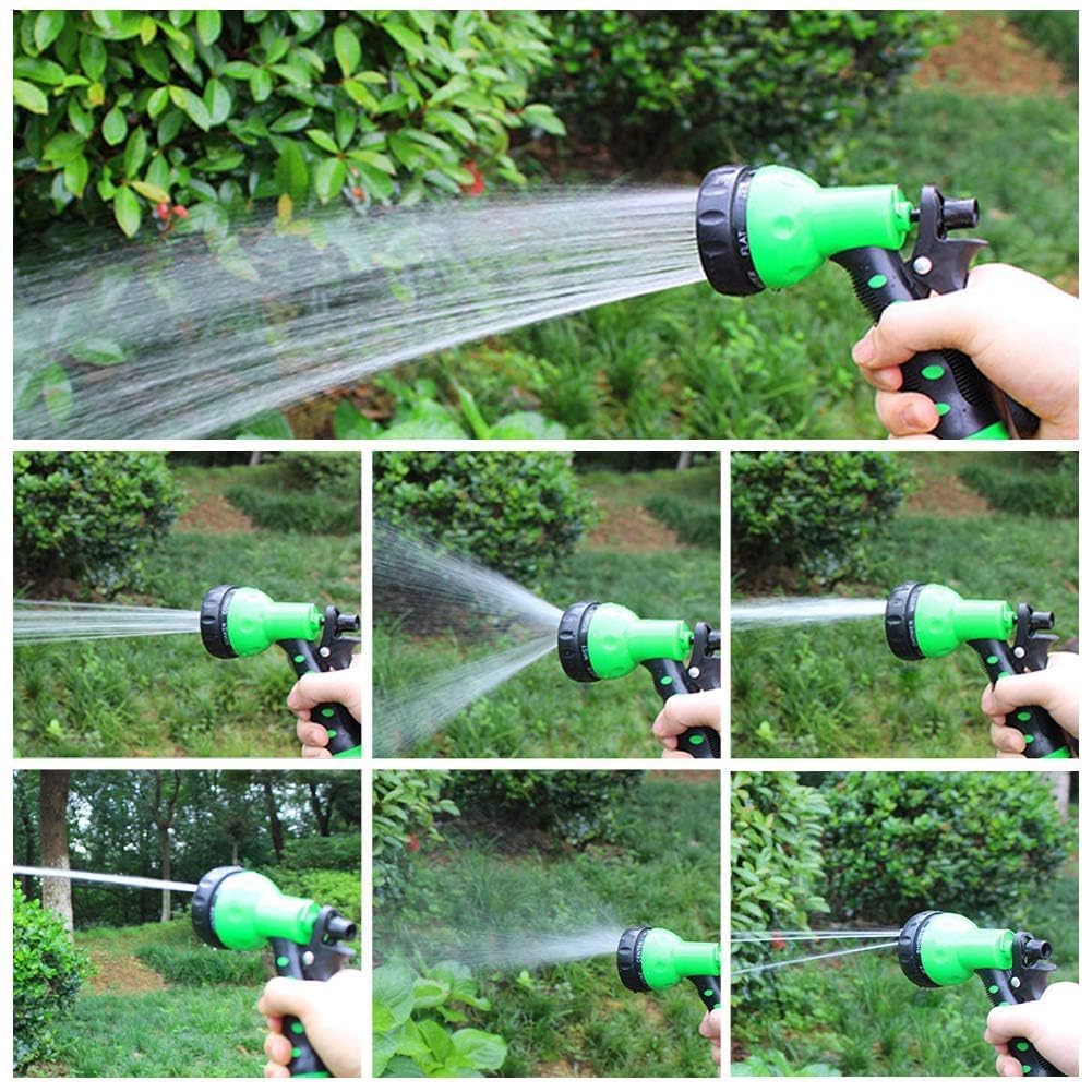 Tubo da giardino a spirale, 15,7 m, in EVA, con ugello spray a 7 modelli, tubo da giardino leggero e auto-avvolgente, retrattile, sicuro per acqua potabile, per prato e patio