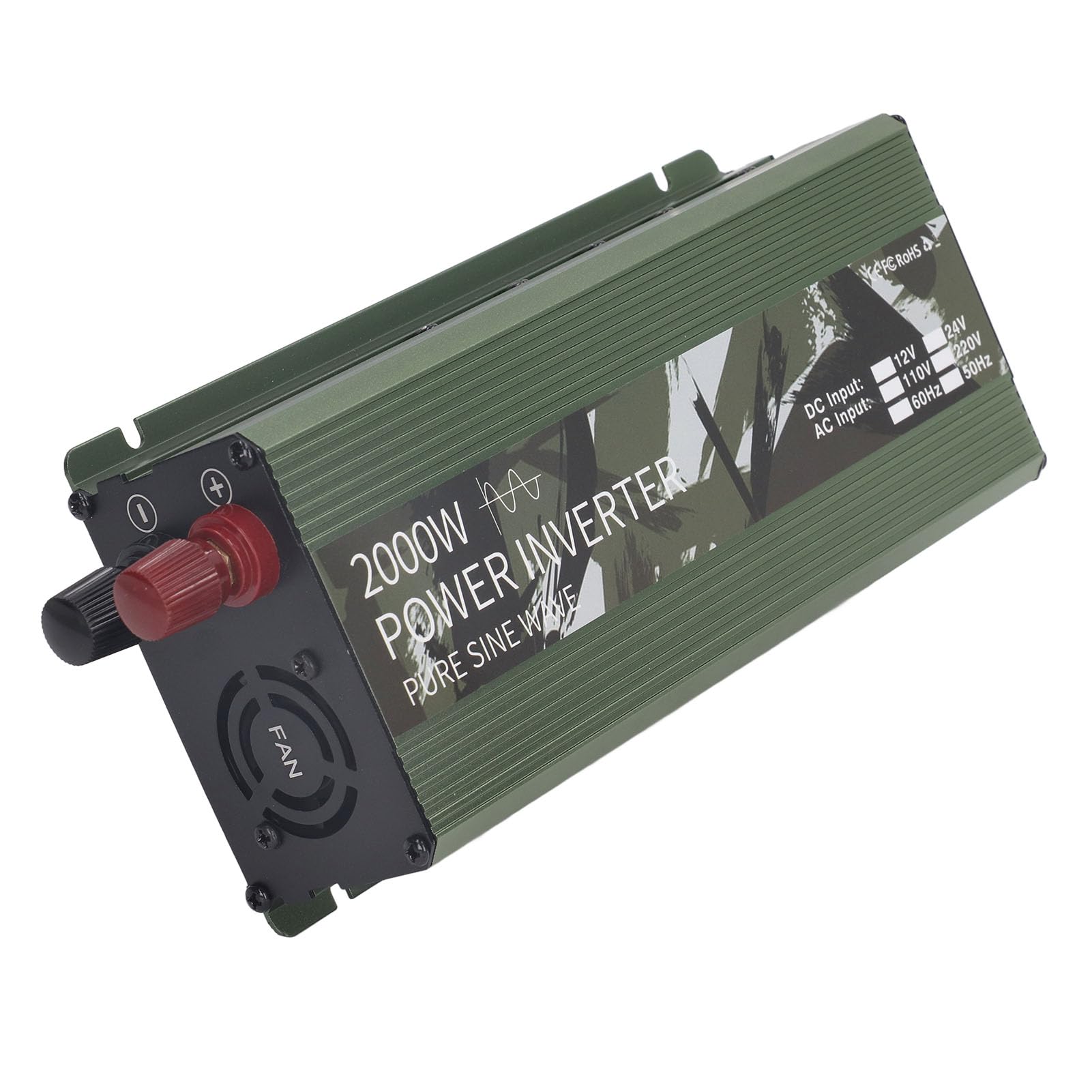 Przetwornik Samochodowy Czysta Fala Sinusoidalna Przetwornica Samochodowa 12 V na 220 V Szczytowa Moc 2000 W Stop Aluminium z USB 5 2 A Ochrona Wentylatora Chłodzącego Do Podróży Samochodem Do