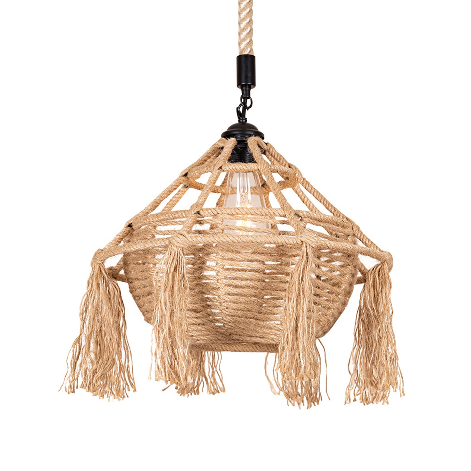 Lustre à cage en fil de fer Gyuann, l'élégance du tressage rustique