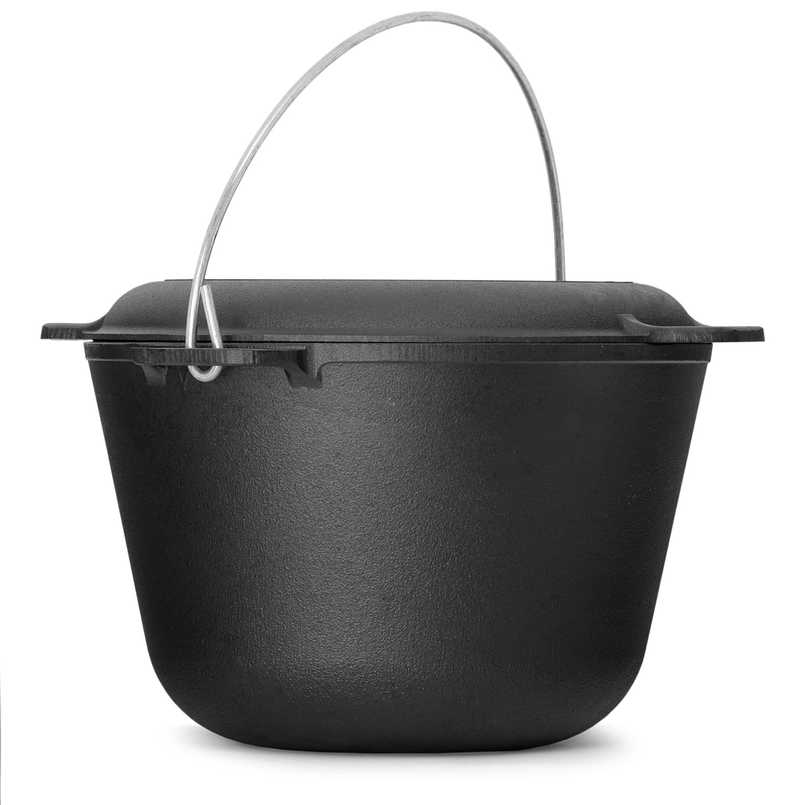 4BIG.fun Kazan de hierro fundido 8 L | Cacerola Kasan de camping Tapa de hierro fundido | Asia Wok Olla sartén con tapa para cocinas de inducción, cocina, grill, camping, jardín, barbacoa