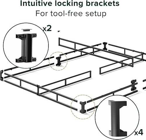 Miniatura 30 de Sommier inteligente de 7 pulgadas Zinus / base de colchón / estructura de acero fuerte / armado fácil requerido, Acero