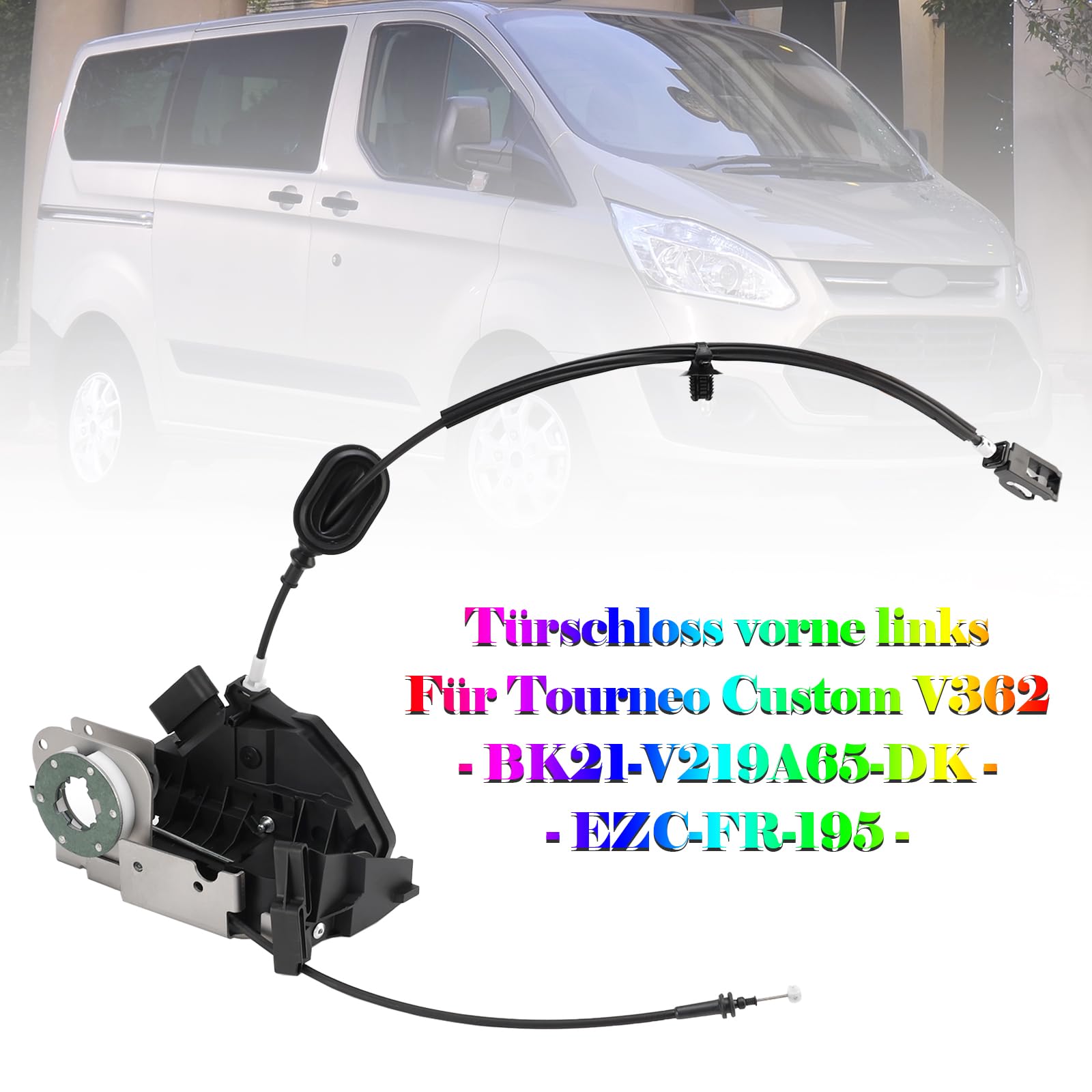 Topteng Front Left Door Lock BK21-V219A65-DK adapté pour Tourneo Custom V362 2012-2015, adapté pour Transit Custom V362 2012-2015